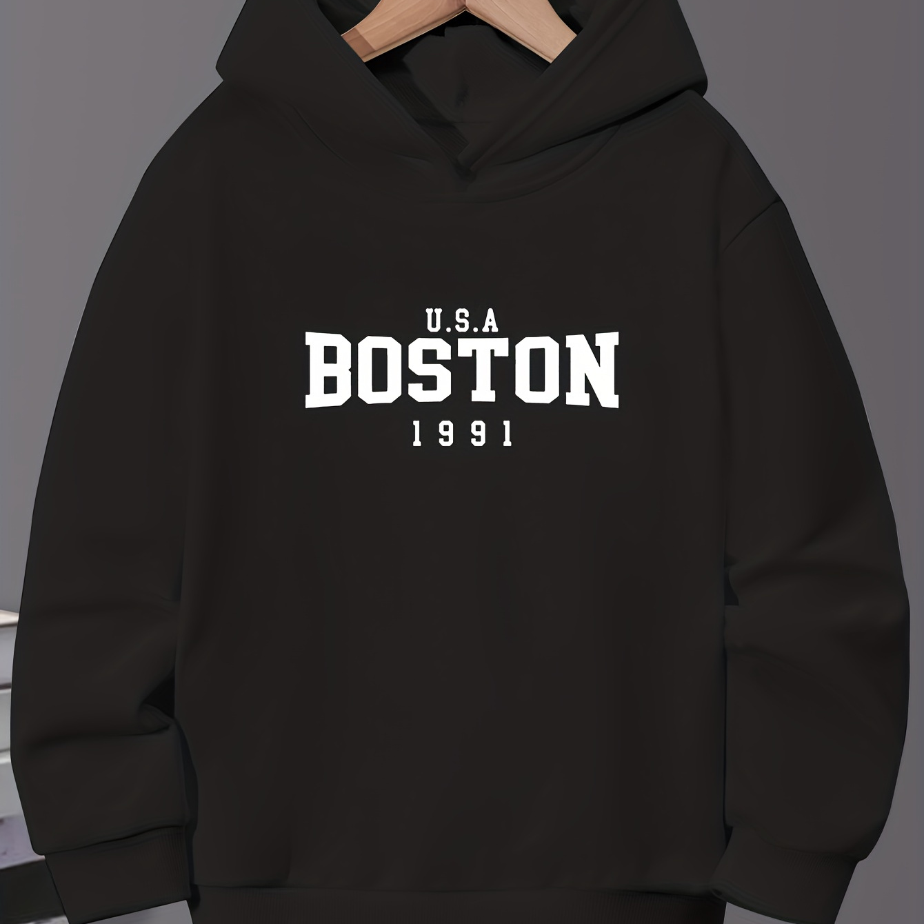 Boston Print Hoodies for Girls, Graphic Hoodie, Comfy Loose Trendy Hooded Pullover,$9.99,130,Bright Yellow,Temu