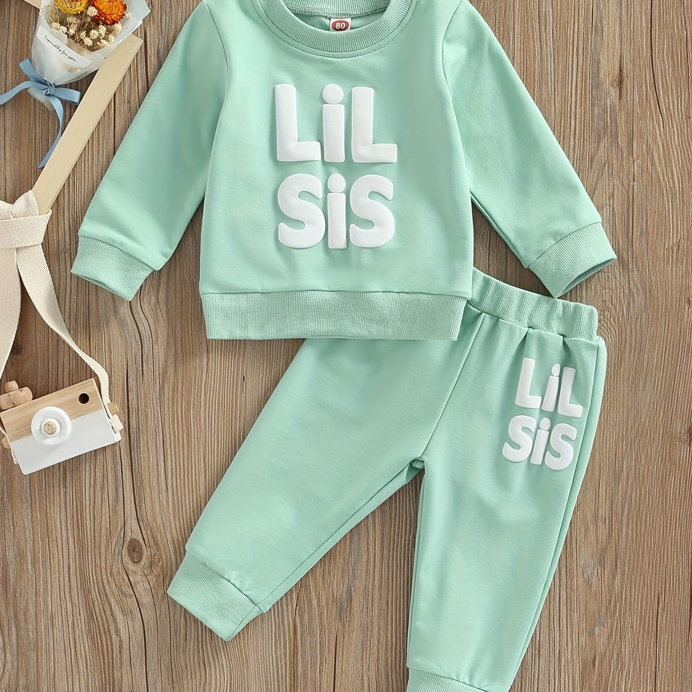 

Tenues bébés filles - - à longues imprimé lettre SIS LIL + pantalon, décontracté en l'extérieur