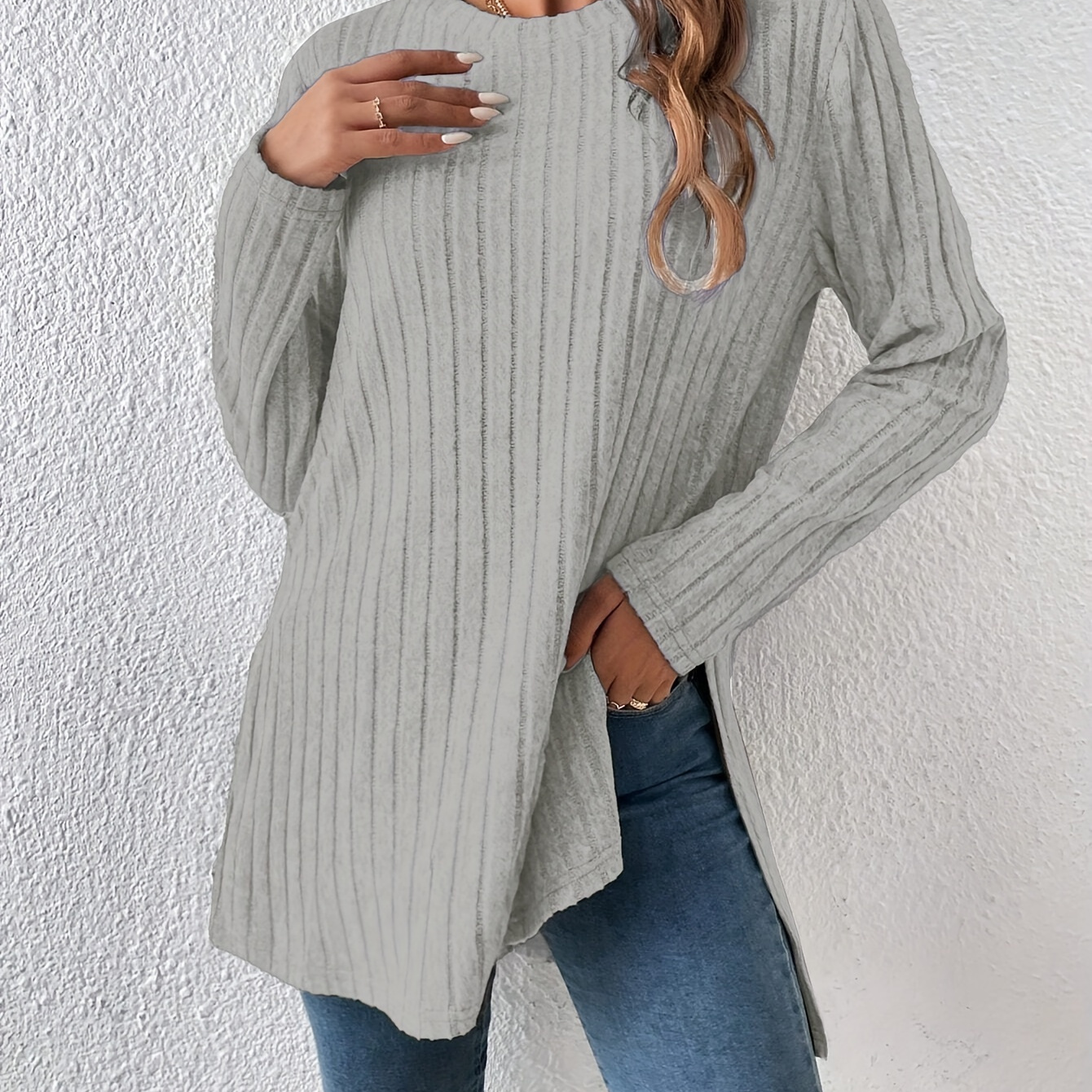 

's Long Ribbed Hem T- | Top | Fall/