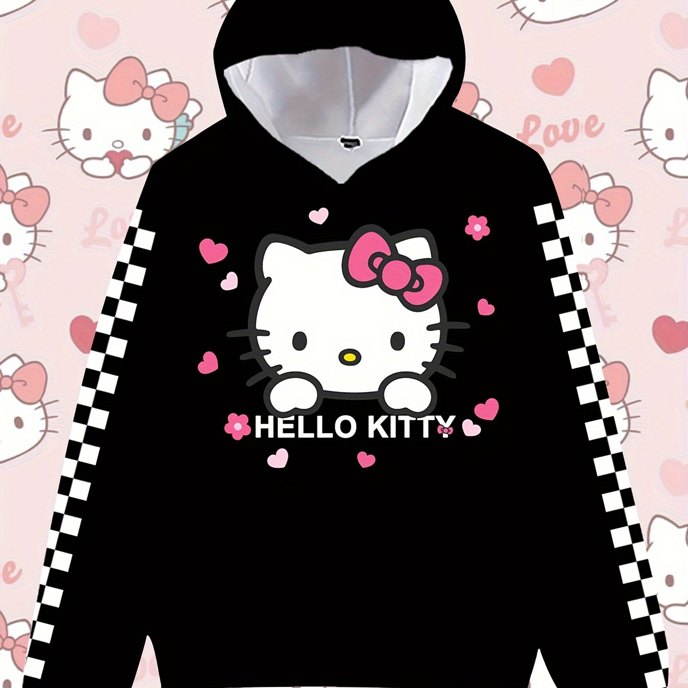 

Sanrio Hoodie Hello Kitty Graphic Hooded Sweatshirt For Girls Soft Casual Pullover