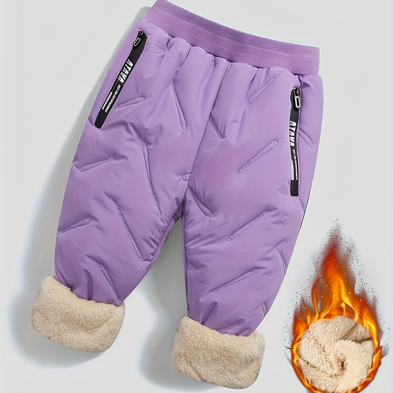 

Girls Winter Thick Fleece Pants Outdoor Warm Casual Ski Trousers Waterproof