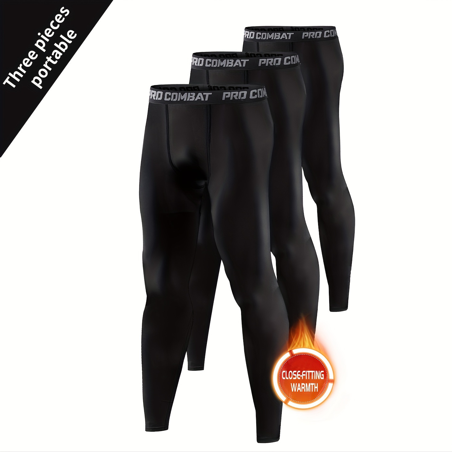 

3pcs Cooling Men's Base Layer Tights For Enhanced Fitness Performance And Running Comfort