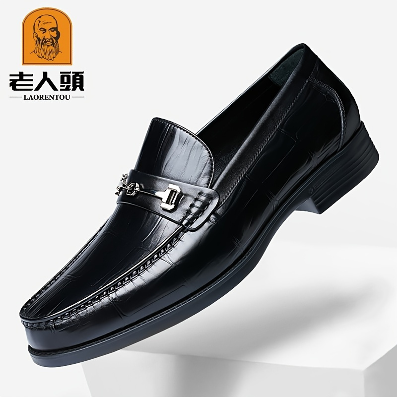 Laorentou Men's Premium Leather Loafer Shoes Oxford Shoes Business Slip ...