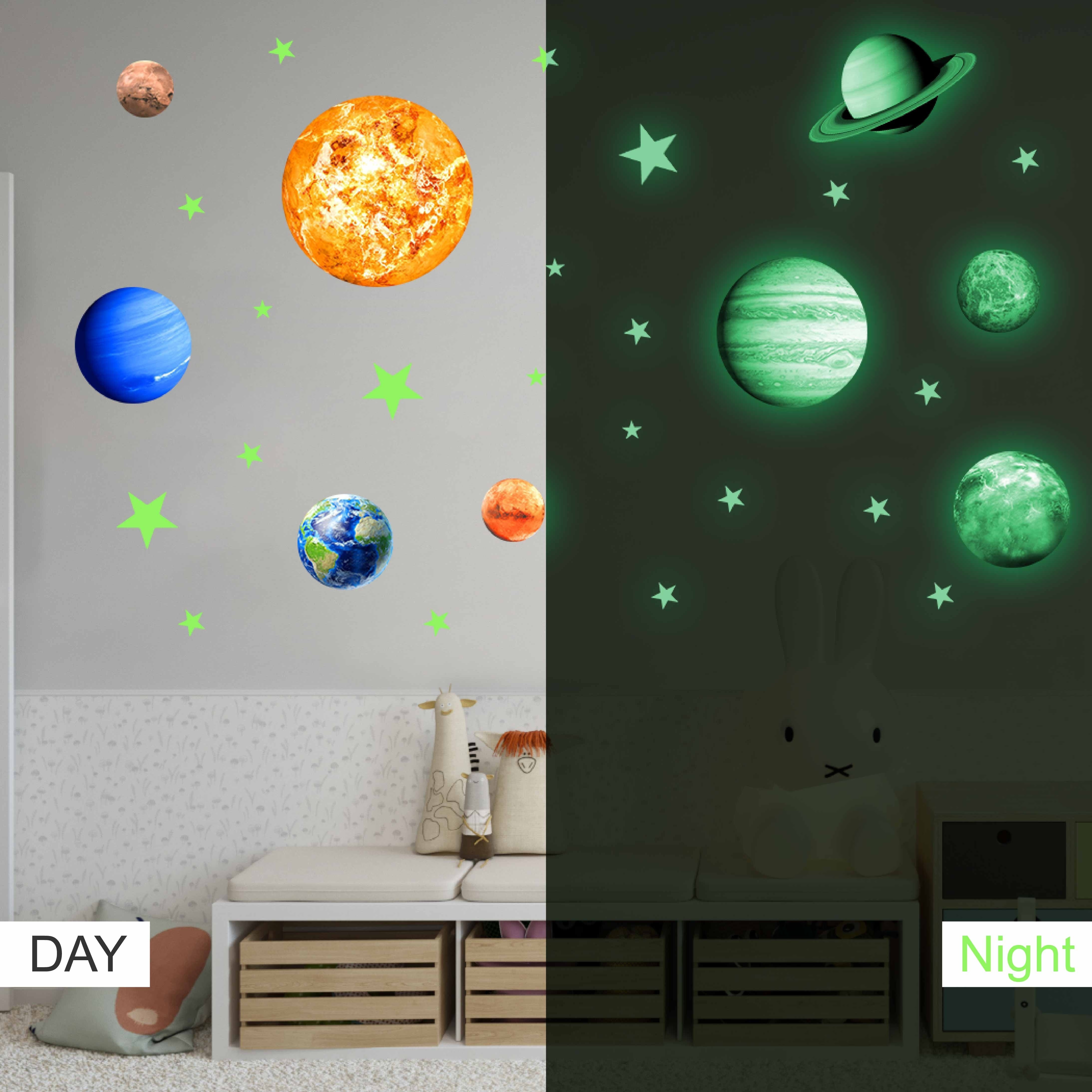 Glow In The Dark Stars For Ceiling,Unicorn Wall Decals Stickers Unicorn  Wall Decor For Girls Bedroom Luminous Glow Unicorn Stars Planet Ceiling  Stickers For Baby Boys Kids Birthday Gift Playroom Living Room