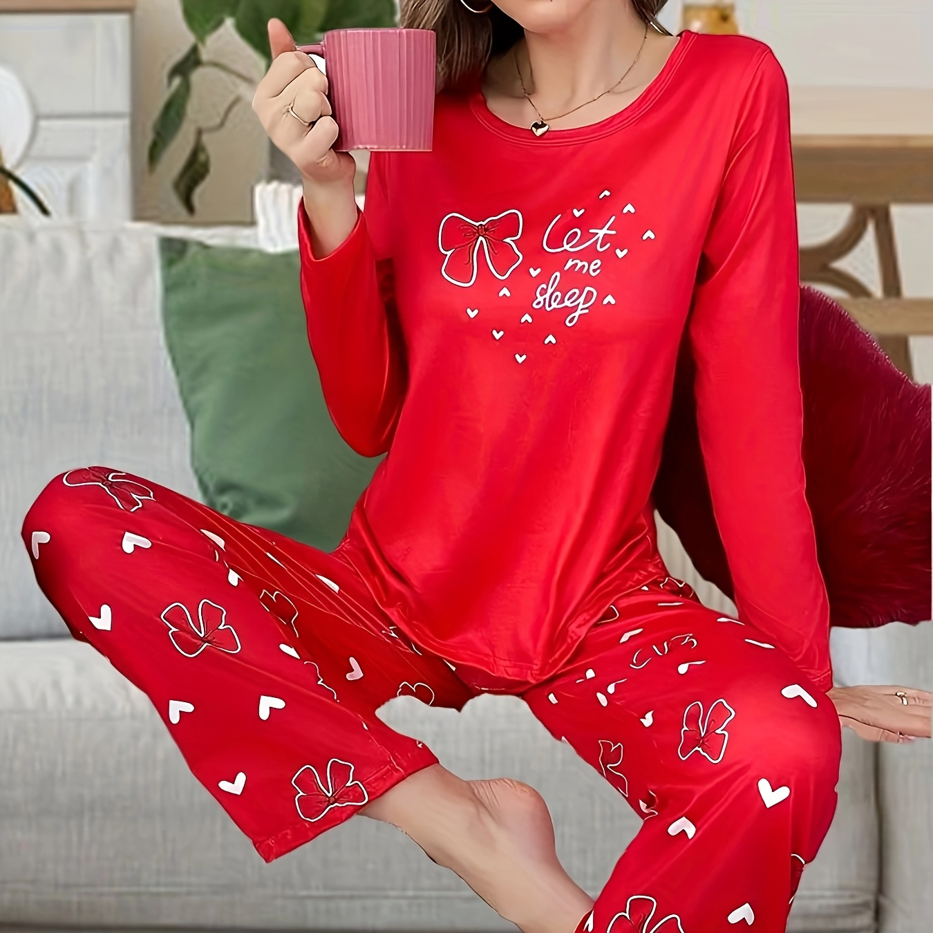 

Women's Pajama Set, Two-piece Set, T-shirt And Long Pants Set, Clothes