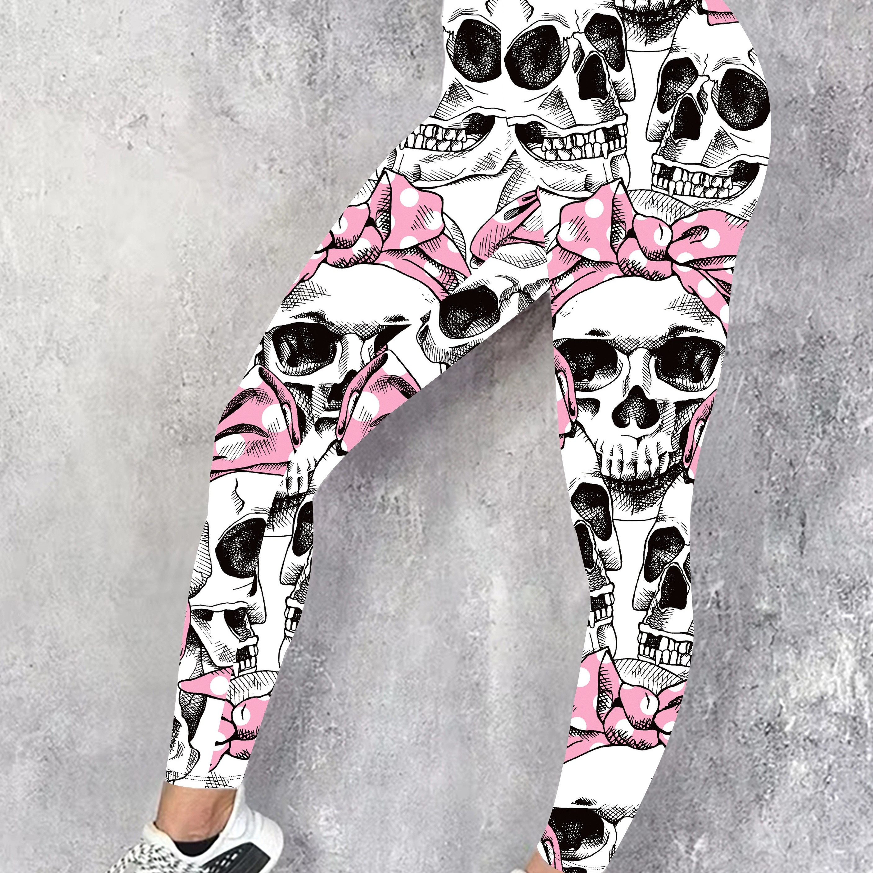 

Floral Skull Leggings - Adult, Tight-fitting, Polyester , , Knit Fabric, No