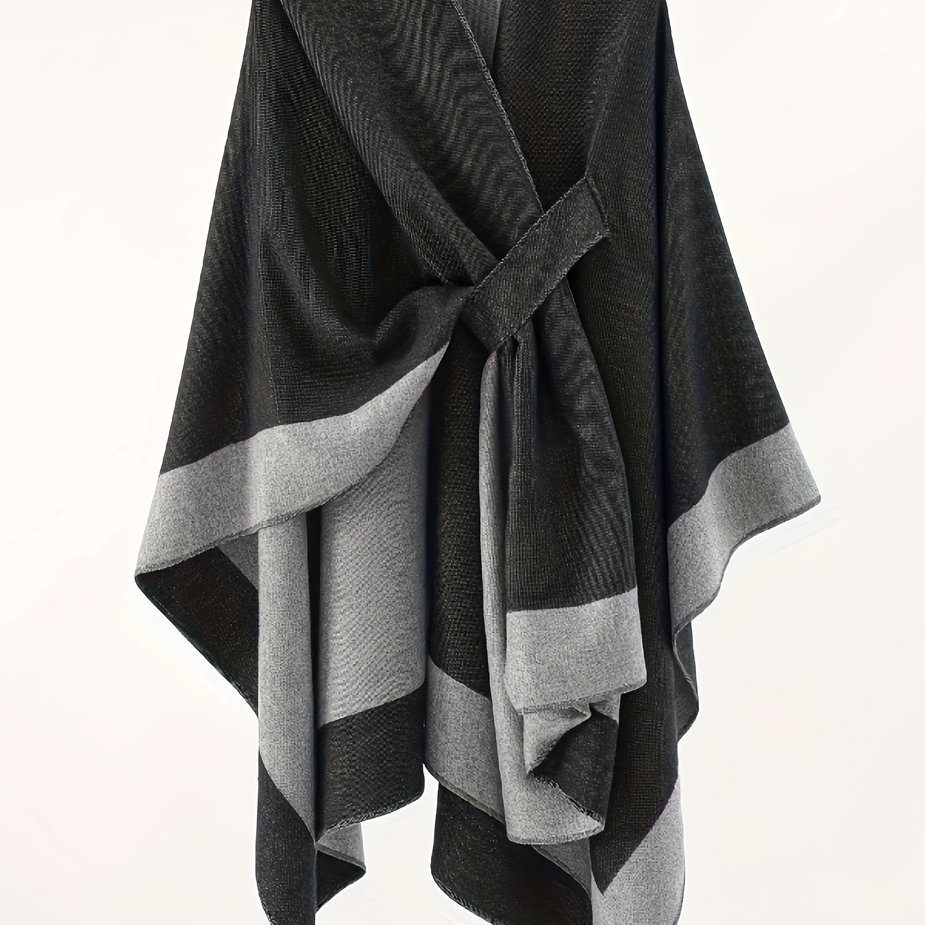 

[customer ] Elegant Reversible Shawl - Lightweight, Solid Color Cape For Fall/winter | V-neck, Asymmetrical Design | Acrylic , Hand Washable