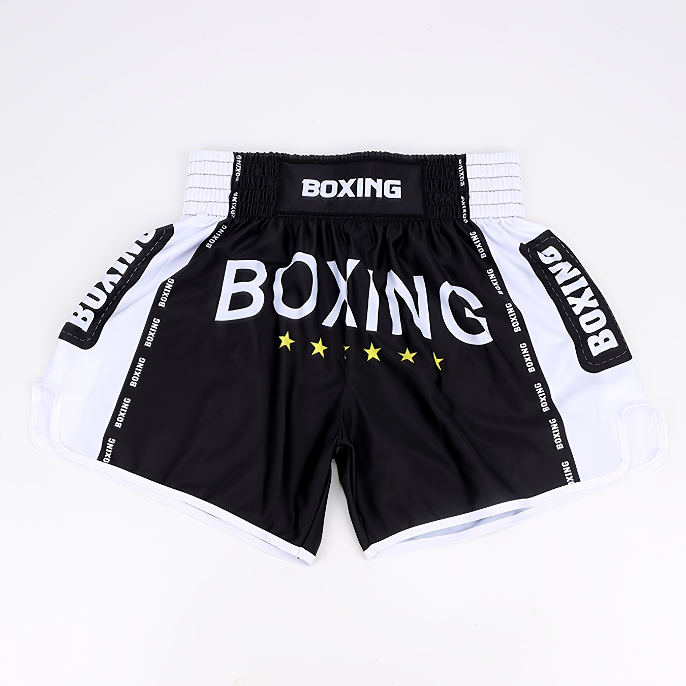 

[1pc Men's Quick-dry Boxing Shorts] 1pc Men's Quick-dry Boxing Shorts, Breathable Moisture-wicking Lycra Fabric, Printed Sports Style, Loose Fit For Training, Running & Fitness, Knit Boxing Pants