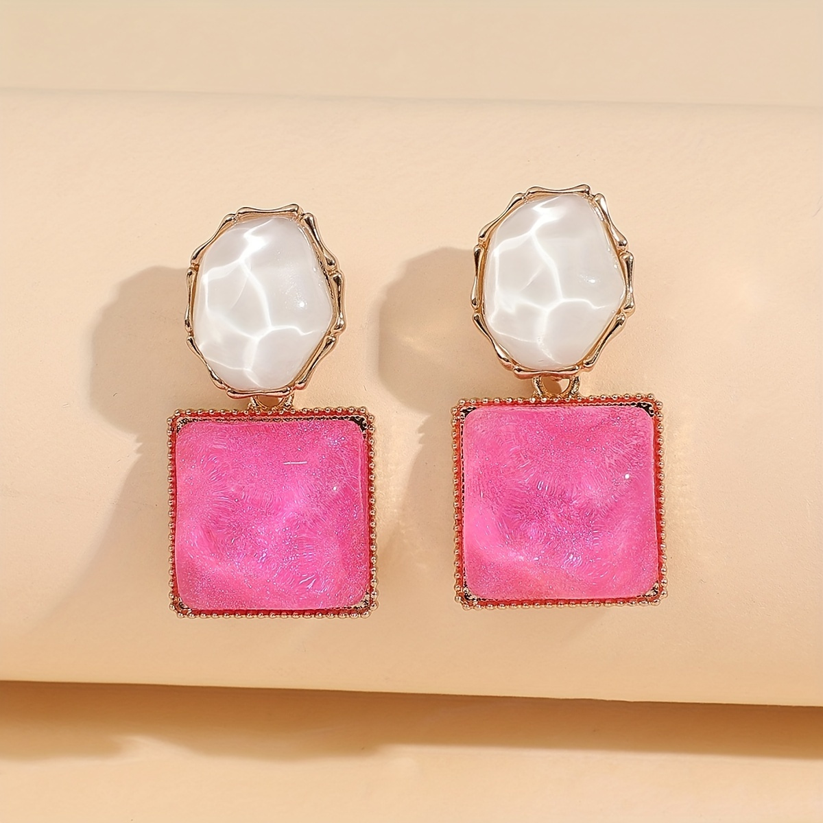 

Geometric Shape Dangle Earrings Alloy Synthetic Gemstone Earrings For Women Gifts