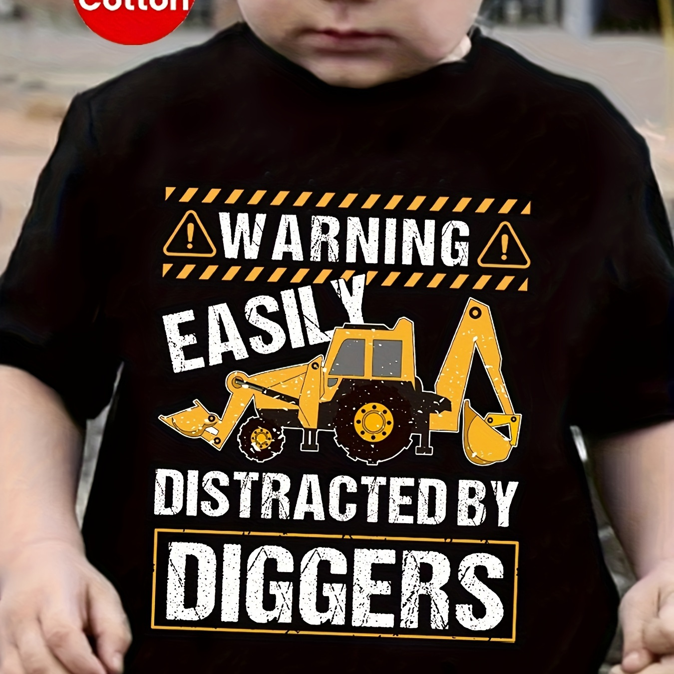 

Cartoon Digger 3d Print Boys Comfortable Versatile Short Sleeve T-shirt Boys Tee Tops