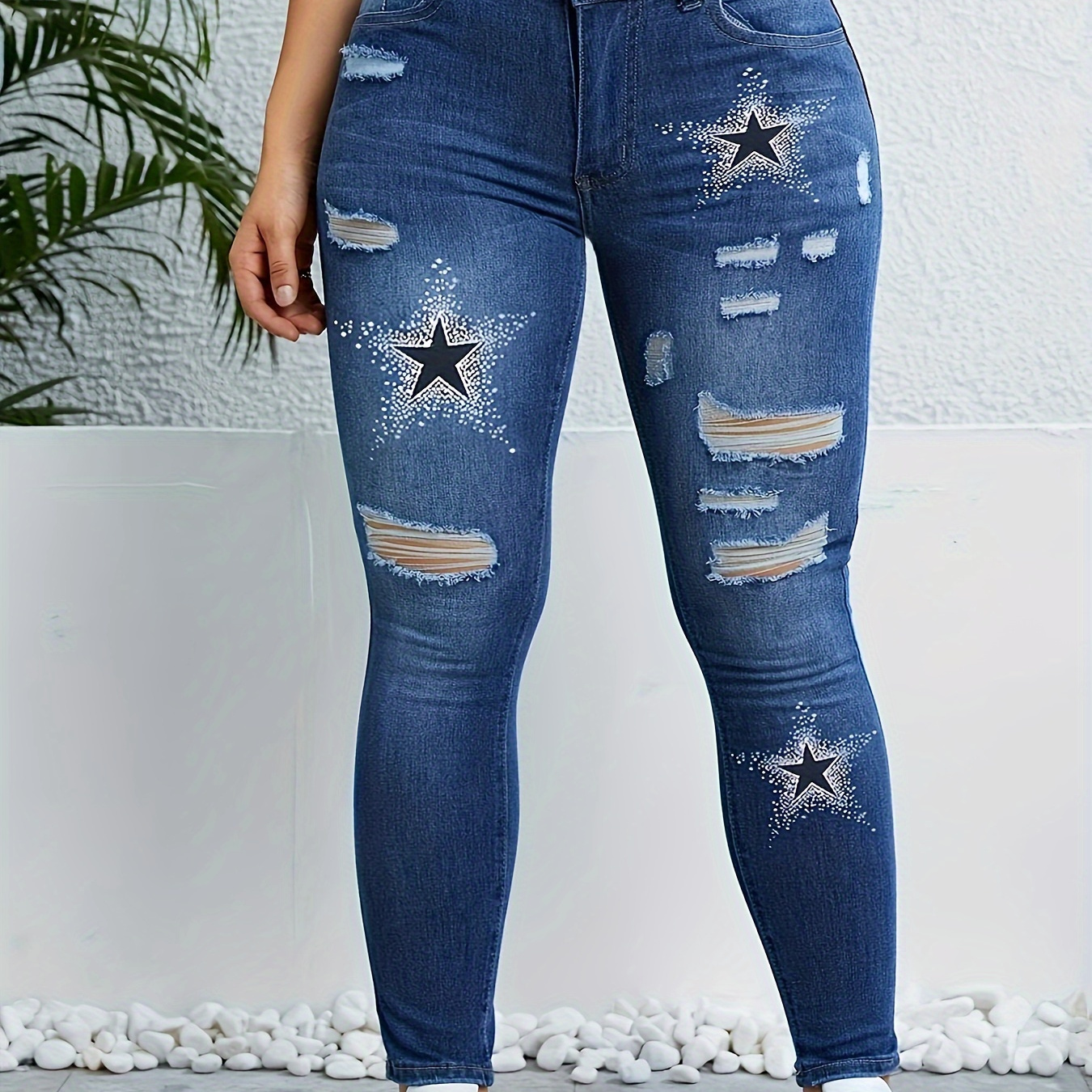 curve beautyPlus Size 25-32 Women Jeans Spring Summer Autumn Fashion Casual  Diamond Beading Stretch Skinny Slim Fit Denim Pants