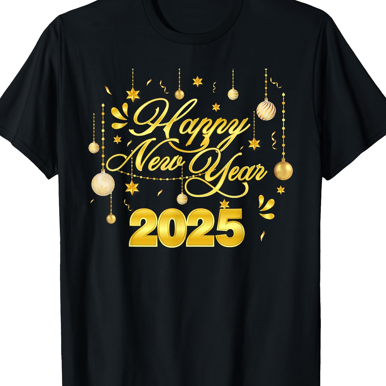 

New Years Eve Matching 2025 Happy New Year 2025 220g 100% Cotton T-shirt