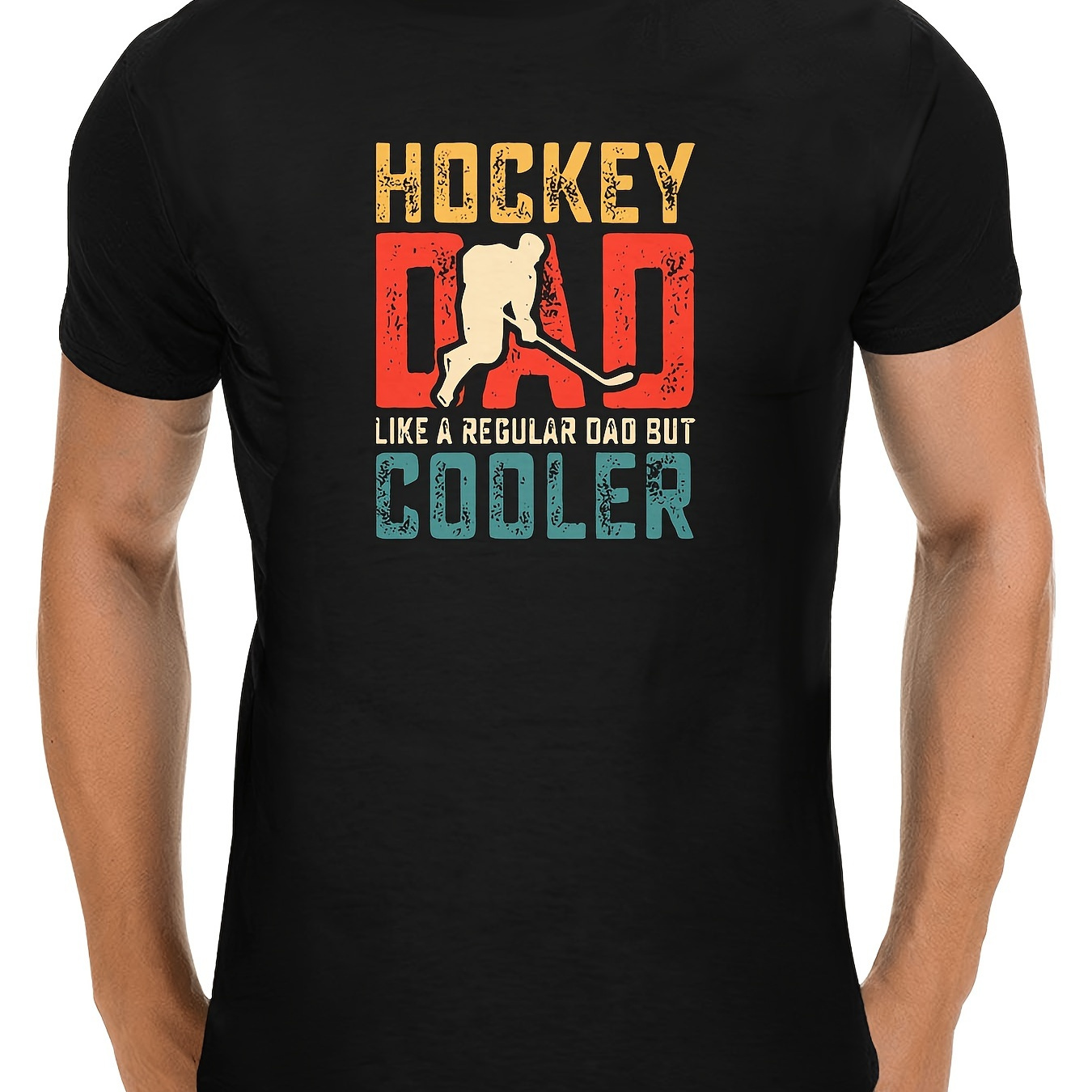 

Men's Ice Hockey - 'hockey Like A Regular Dad But Cooler' With Bold Graphics And Colorful Gradient Background - Perfect For Hockey Enthusiasts And Proud Fathers