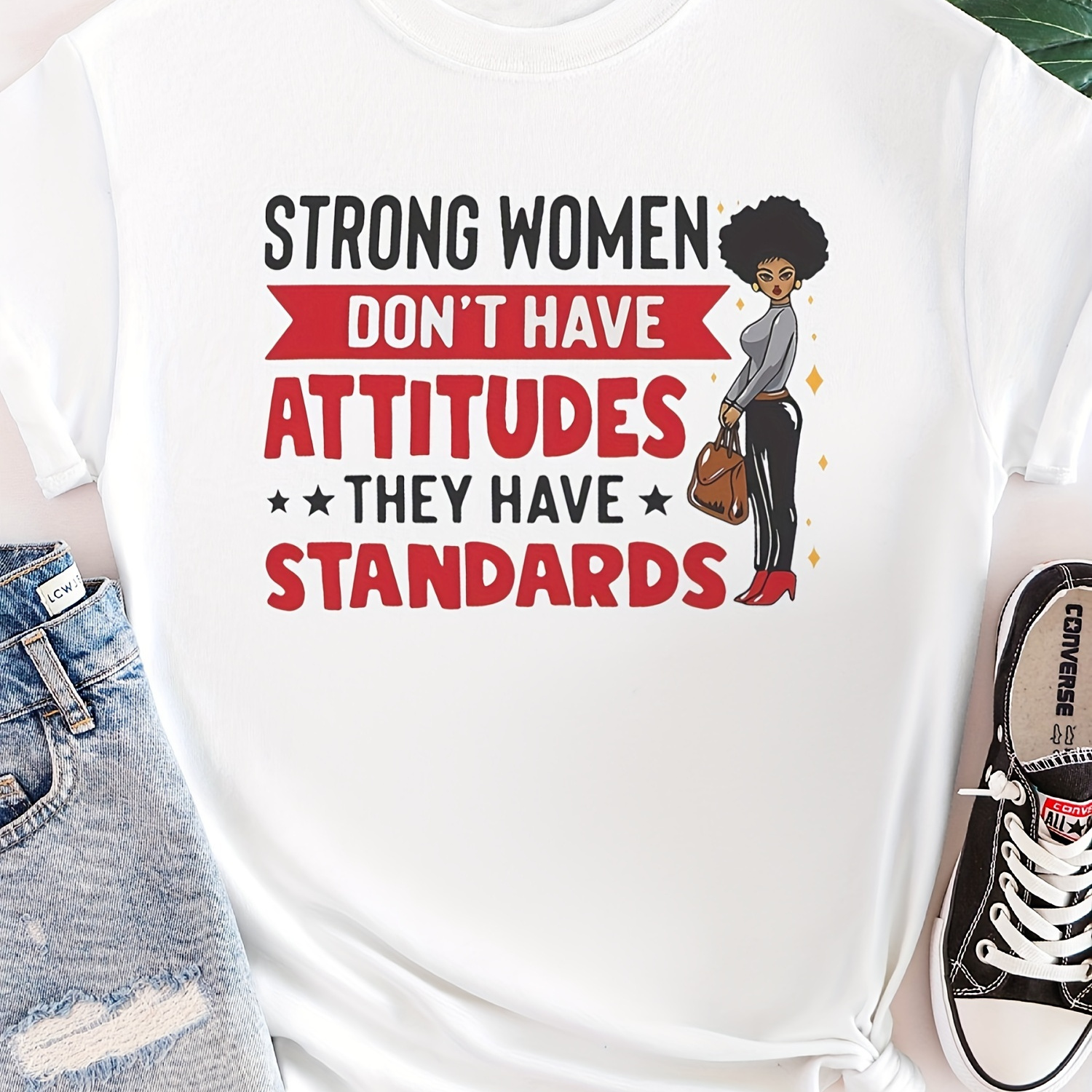 

Figure Neck T-shirt, Casual Short Sleeve Top For , Women's Clothing