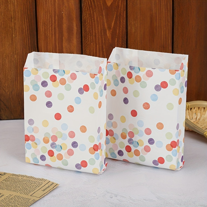 

10pcs, Colorful Dots Pattern Gift Bags - Oil-proof Paper Goodie Bags For Treats, Candy, Biscuits, Cookies - Perfect For Holiday, Wedding, Engagement, Anniversary, Birthday, Summer, And Party Gifts