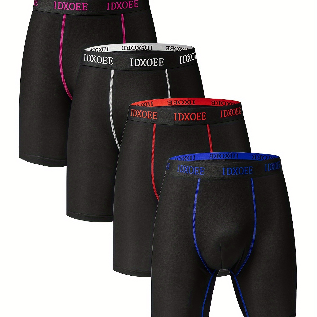 

4- Underwear - , Stretchy, -drying, Waistband, Long Briefs For , , - , , Moisture-wicking.