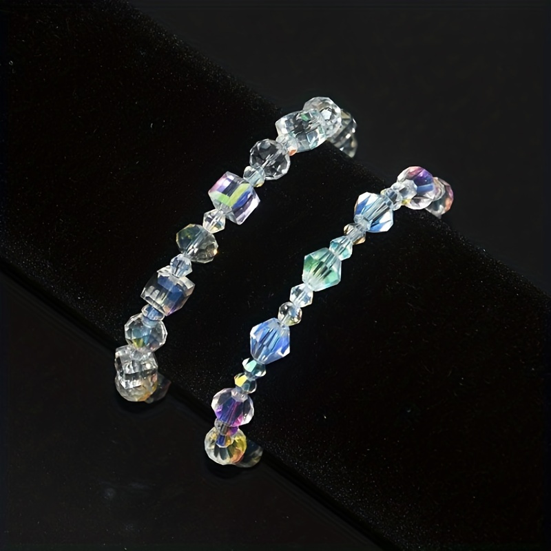 

Square Rhombus Round Beaded Crystal Bracelet