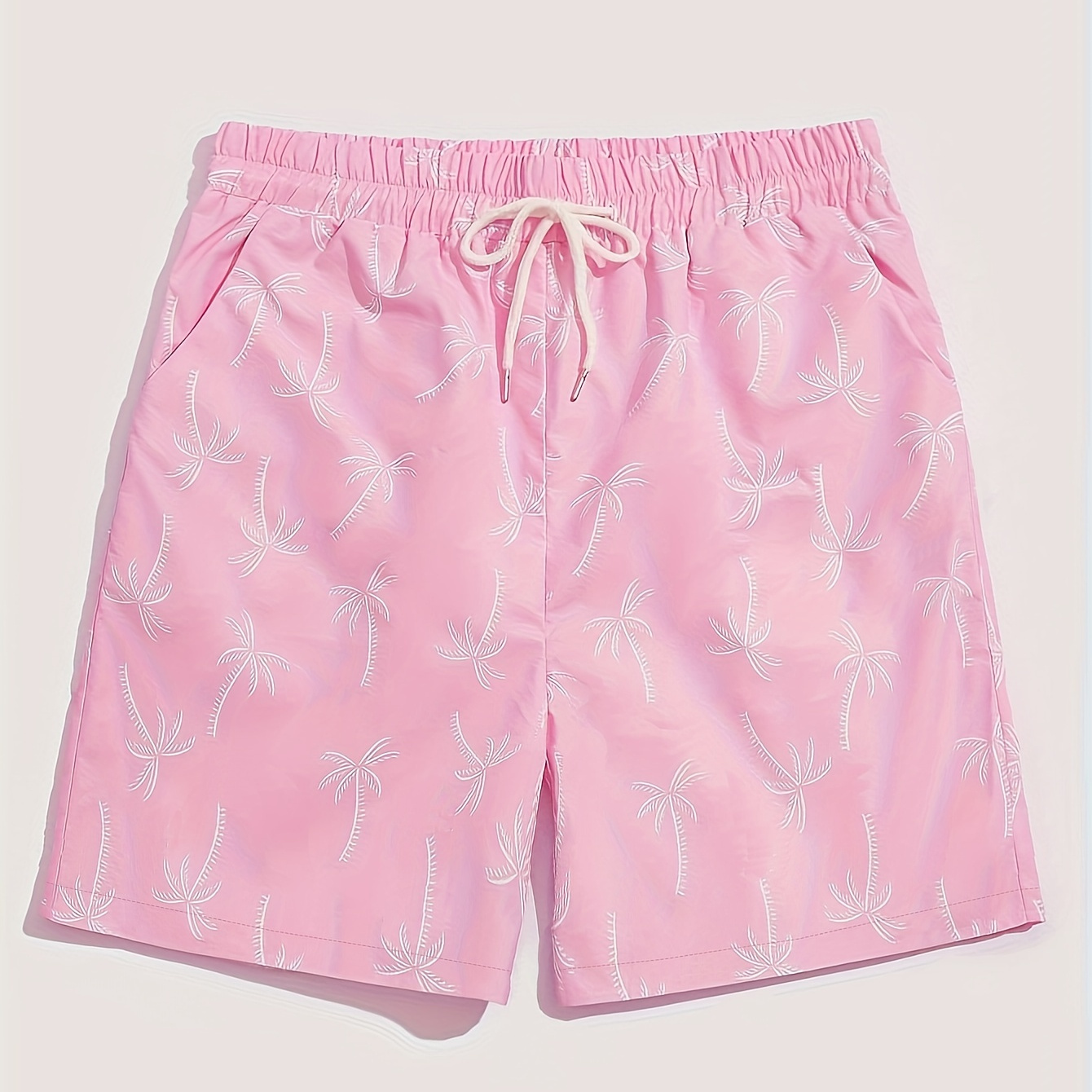 

Coconut Tree Print Men's Casual Daily Drawstring Shorts With Pockets For Summer Beach Sports