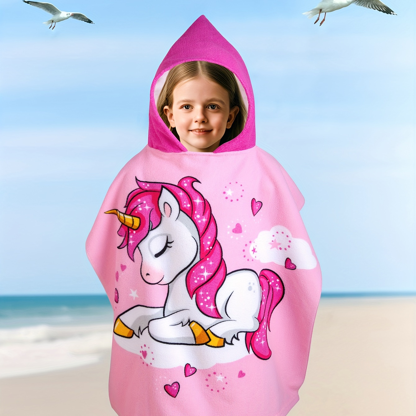 

Kids Hooded Beach Towel, Quick-dry Absorbent Towel Robe, 1-10 Years, Portable Travel Beach Cape For Sun Protection, Perfect For Beach, Park Play, Ideal Summer Gift For Children