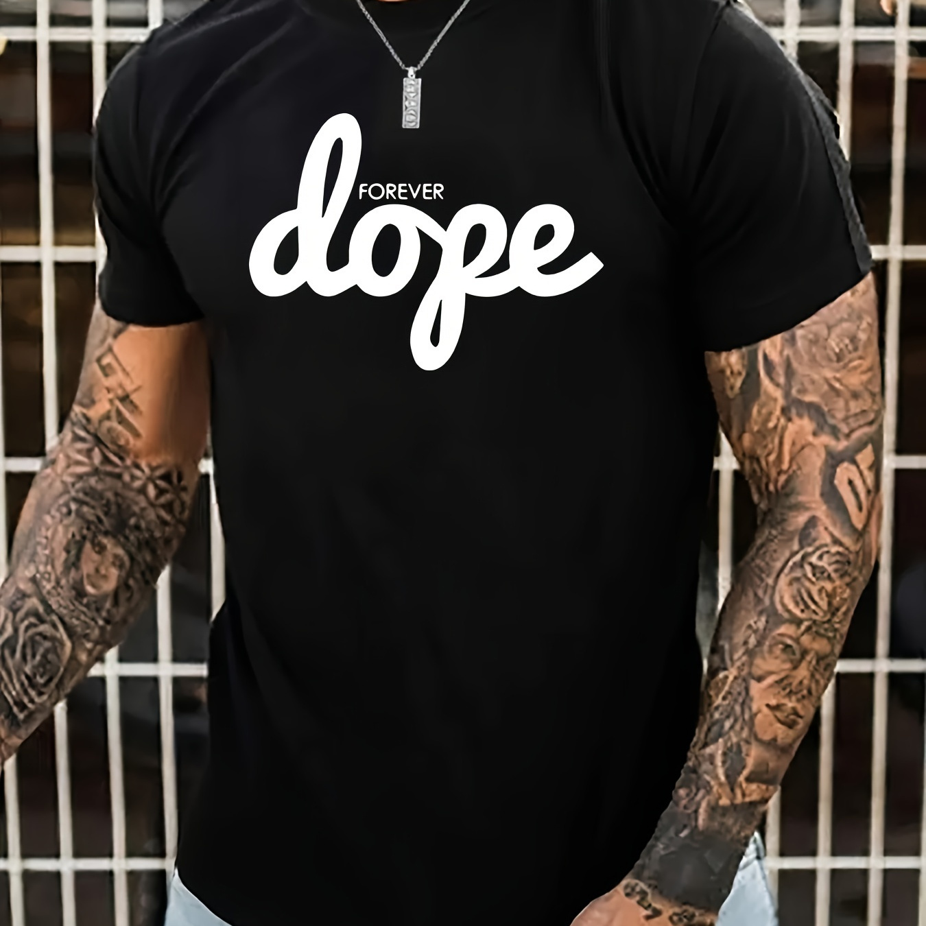 

Dope Print Plus Size Men's Short Sleeve T-shirt, Casual Fashionable Tee For Outdoor Sports And