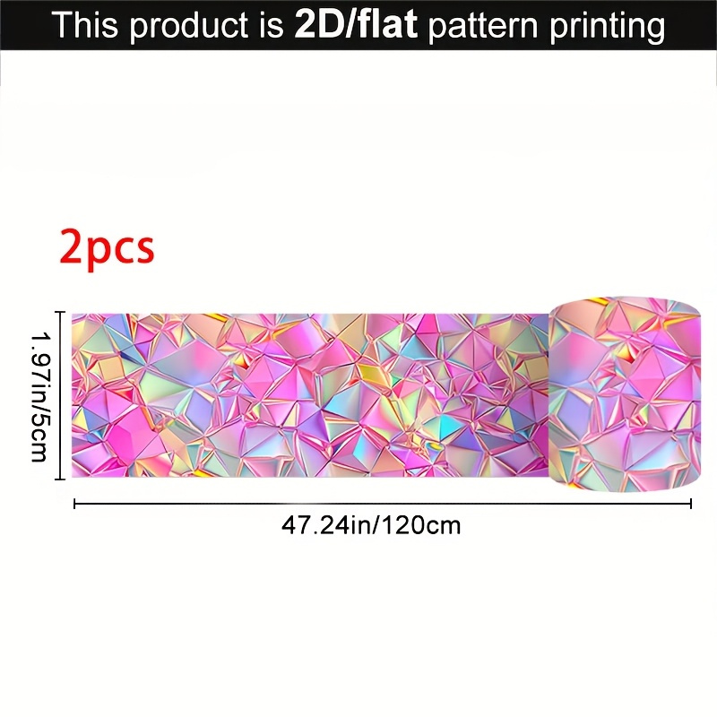 TEMU 2 Rolls 2d -purple Geometric Iridescent Gradient Self-adhesive Seaming Tape - Trendy Style Individual Fashion, Self-adhesive Sealing Tape For