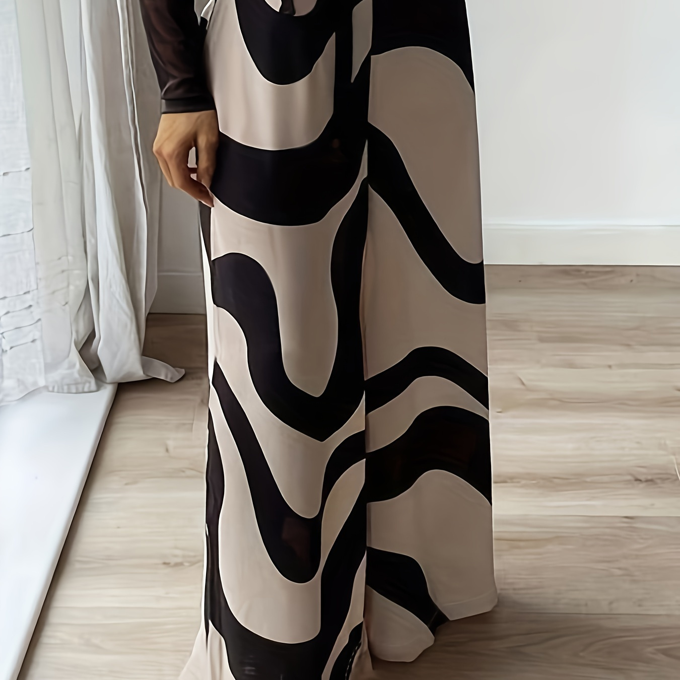 

Pantalon taille haute rayé, pantalon large décontracté pour le printemps et l'été, vêtements pour femmes