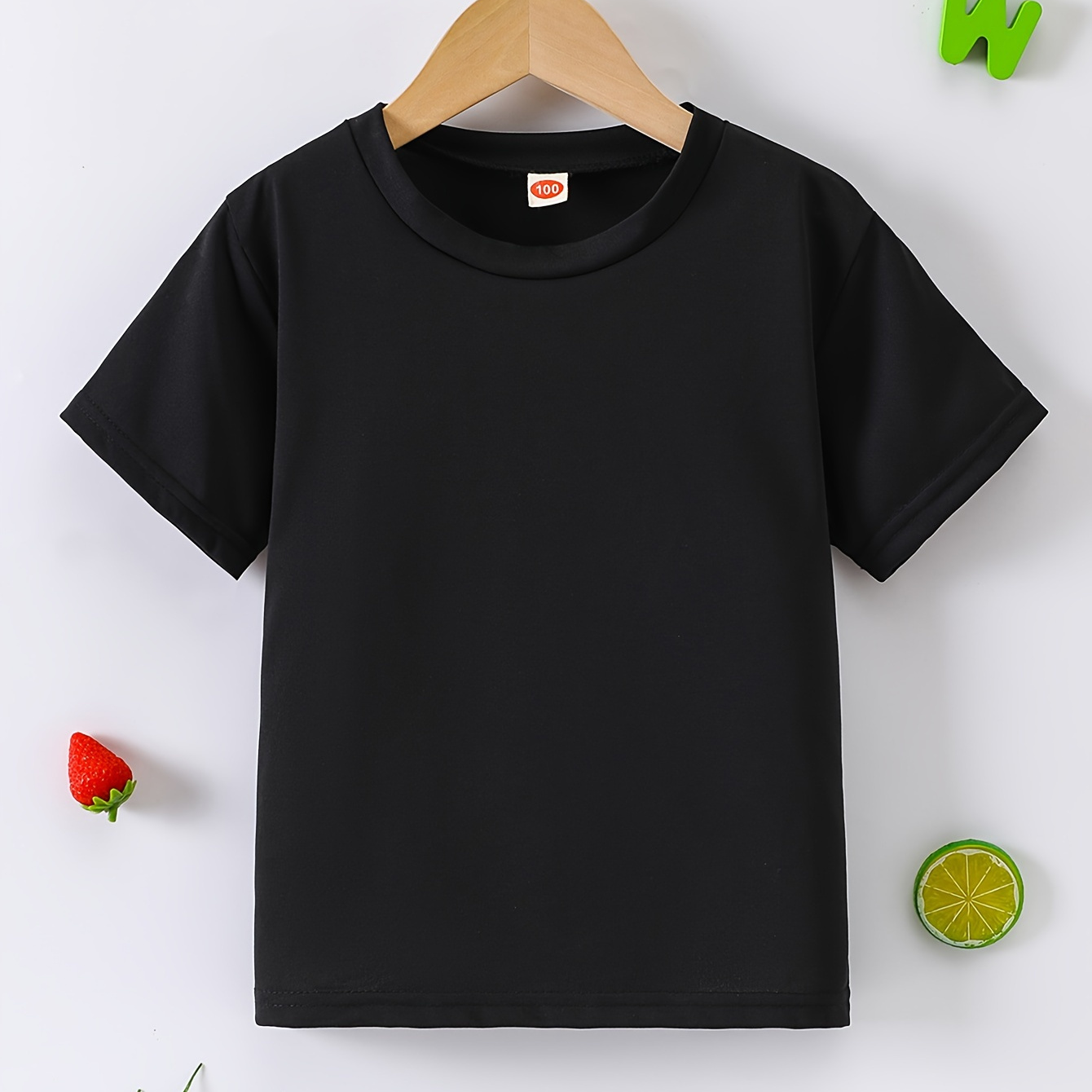 

Boy's Solid Comfortable T-shirt, Casual Lightweight Basic Short Sleeve Top, Summer Clothes