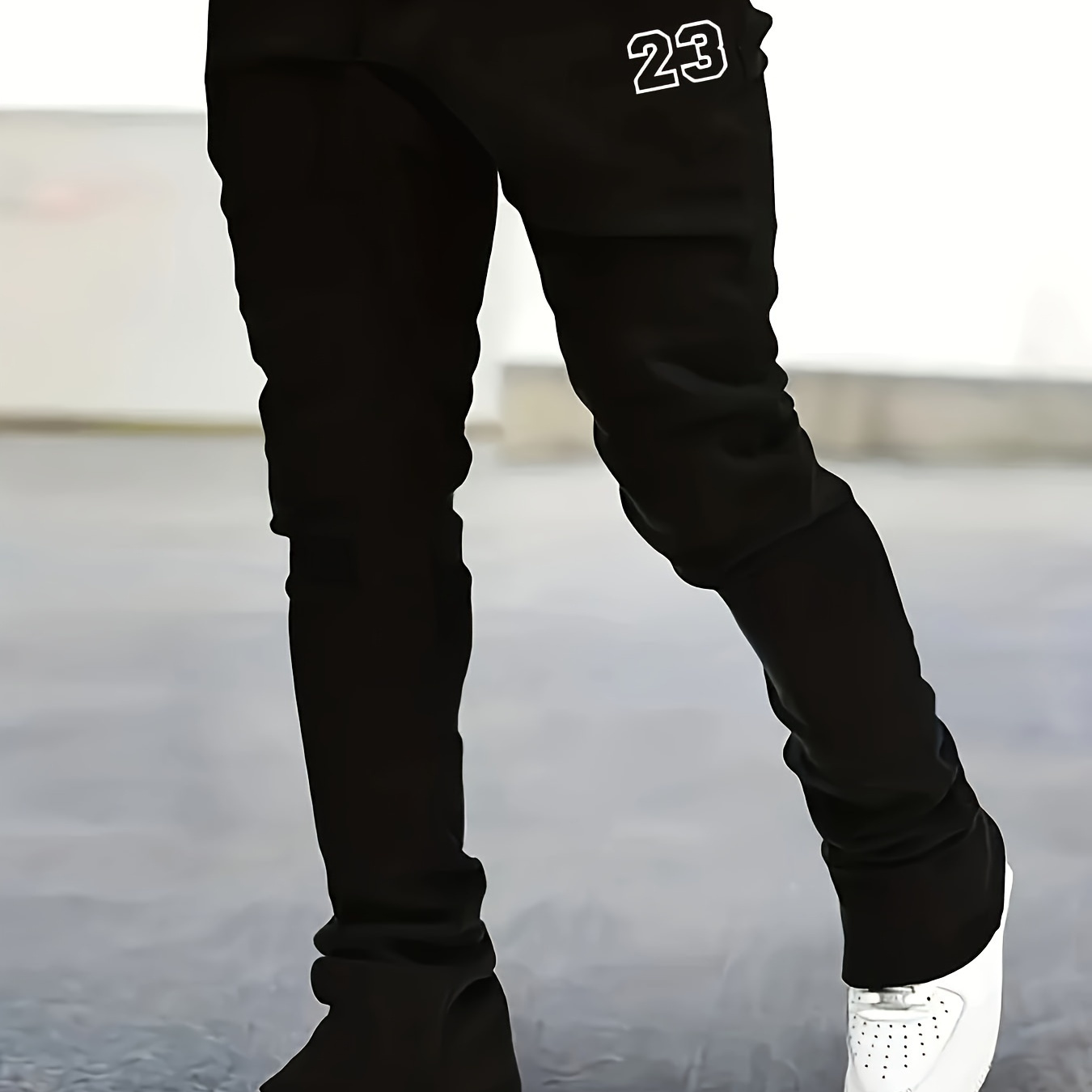 

Boy's Number 23 Print Comfortable Pants, Elastic Waist Comfortable Versatile Flare Leg Pants For Outdoor Activities
