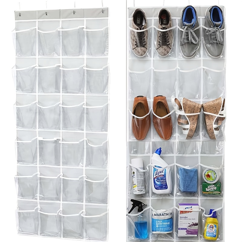 6pcs Over The Door Shoe Rack, Shoe Hanging Organizer Bag, 24 Grids