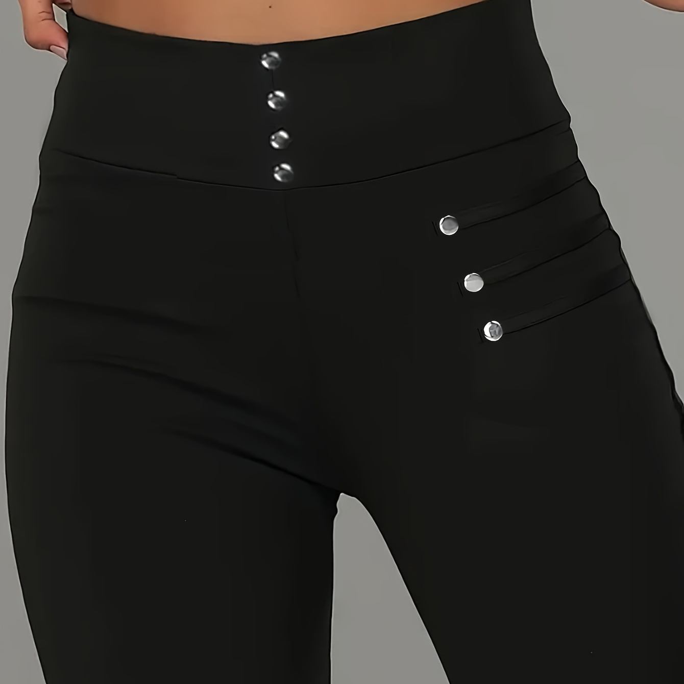 

Women's -waist Leggings - Stretchy, Polyester
