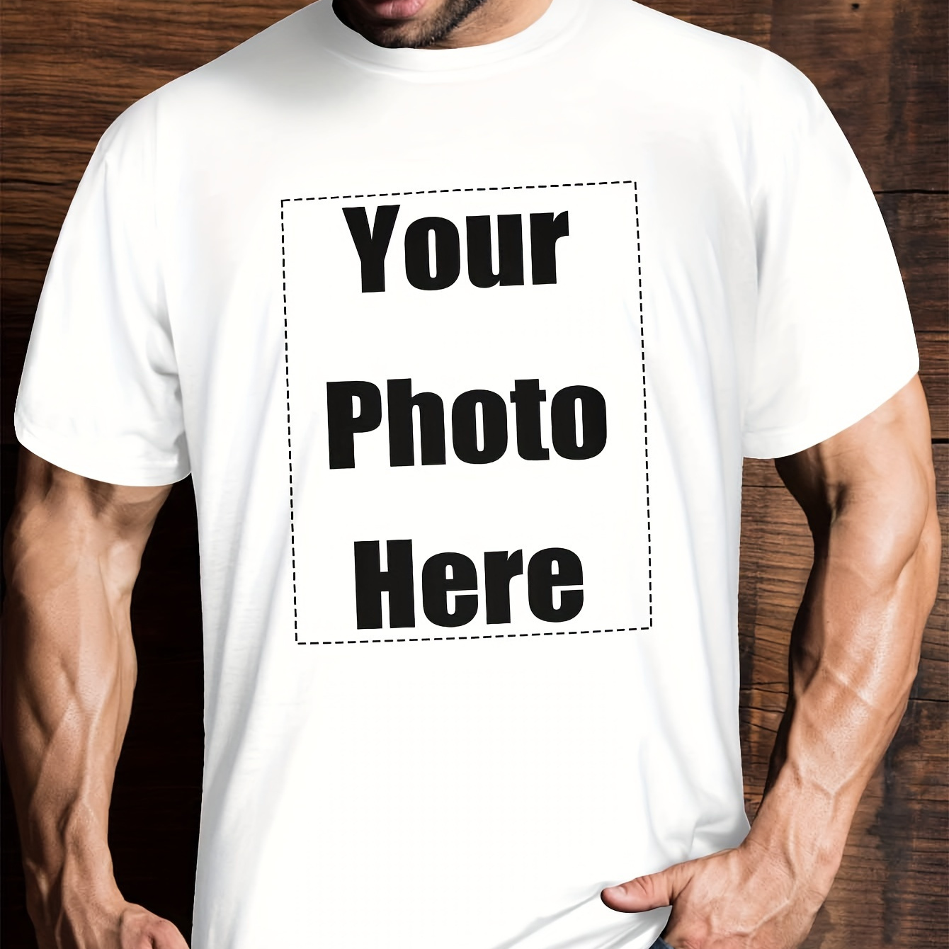 

1ps Customized T-shirt For Men, Comfortable And Casual, Custom Photo Lover Friend, Good Gift And High-quality Cotton Fabric