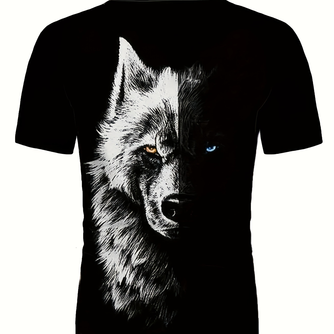 

Wolf Print, Men's Graphic Design Crew Neck Active T-shirt, Casual Comfy Tees Tshirts For Summer, Men's Clothing Tops For Daily Gym Workout Running