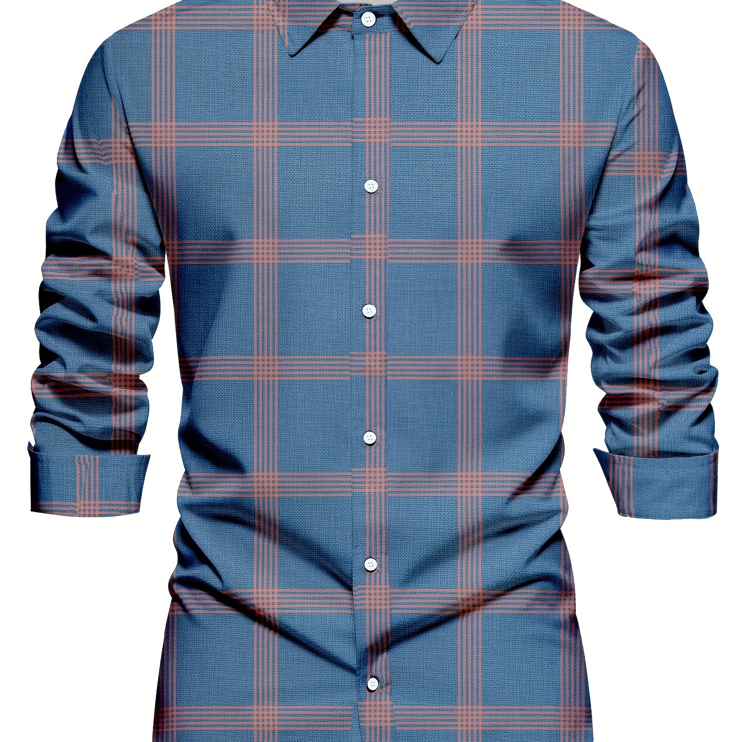 

Men's Casual Shirt - 100% Polyester, Long Sleeve, Regular Fit, Single Breasted With Button , Woven Fabric, Slight Stretch, Spring/fall Season - Versatile For Dates & Formal Occasions