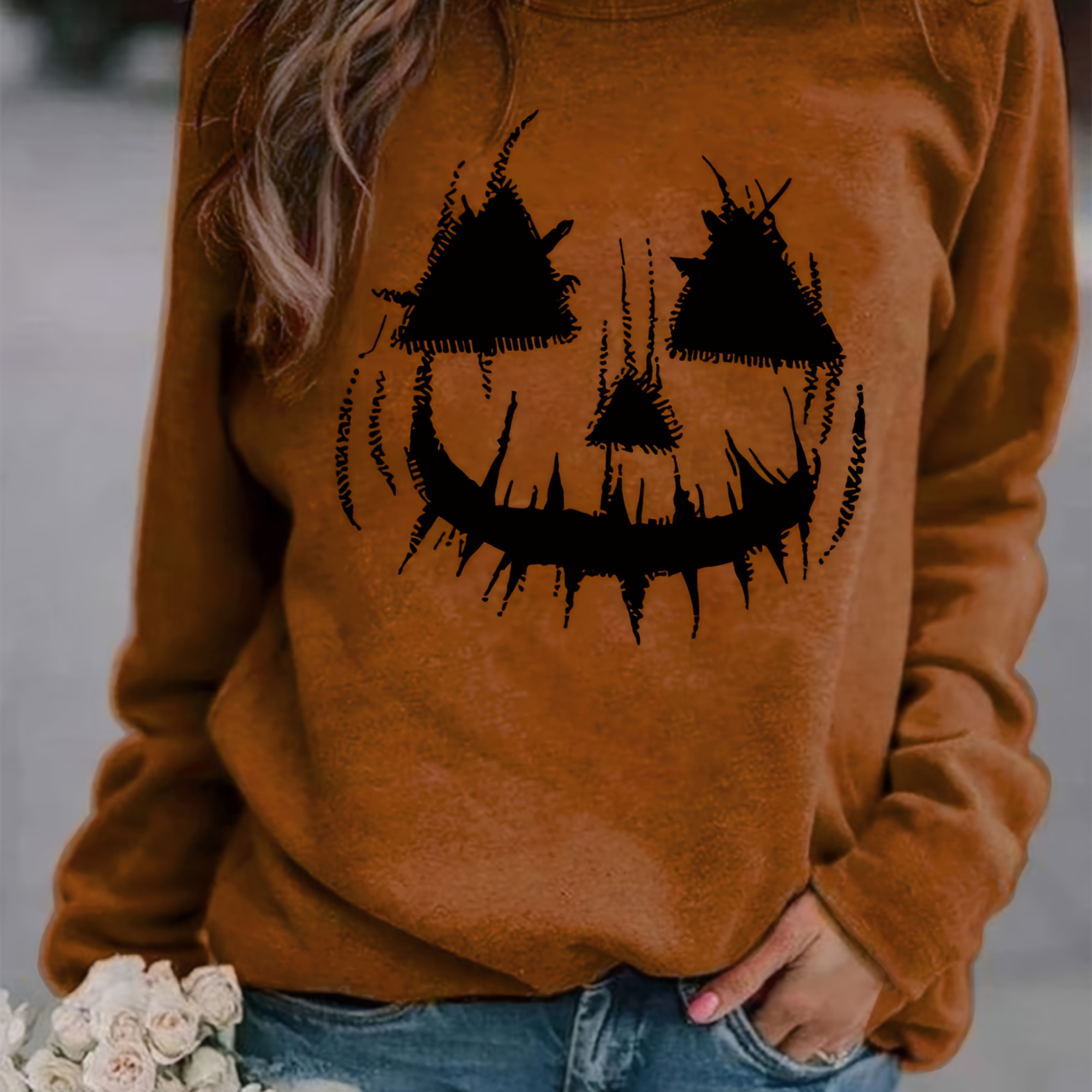 

Halloween Women's Long Sleeve T- Polyester Top For Fall