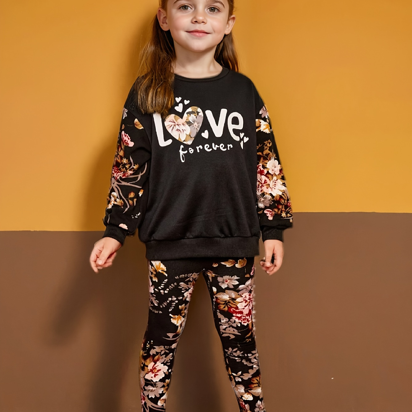 

2pcs, Girl's '' Long- Sweatshirt Top + Leggings - And - & Fall Clothes For ,