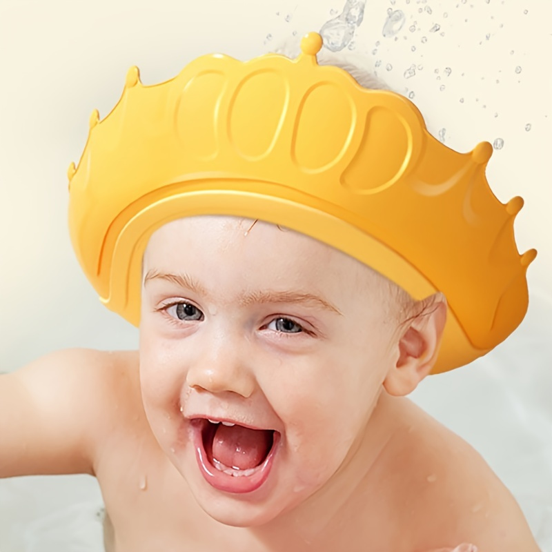 1pc Baby Shower Cap Waterproof Shampoo Hat Protect Ears Eye Cute Crown
