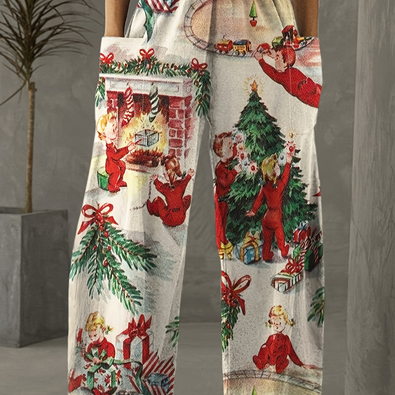 

Pantalons Imprimé de & Père - , Mélange de Extensible, Lavable en - l'/Hiver