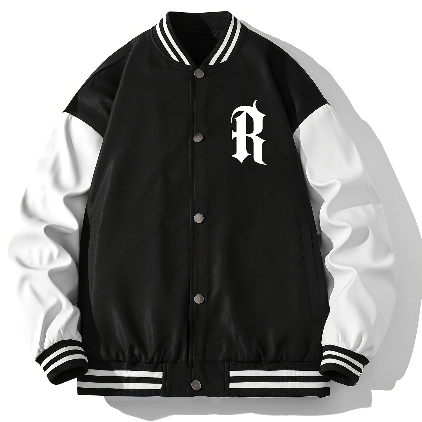 Men's College Varsity Jacket Letter R Baseball Vintage Leatherman