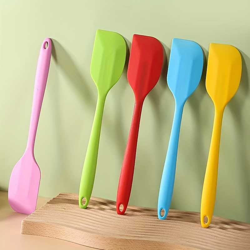 1pcs Long Handle Rubber Spatula Non-Stick Silicone Jar Spatula