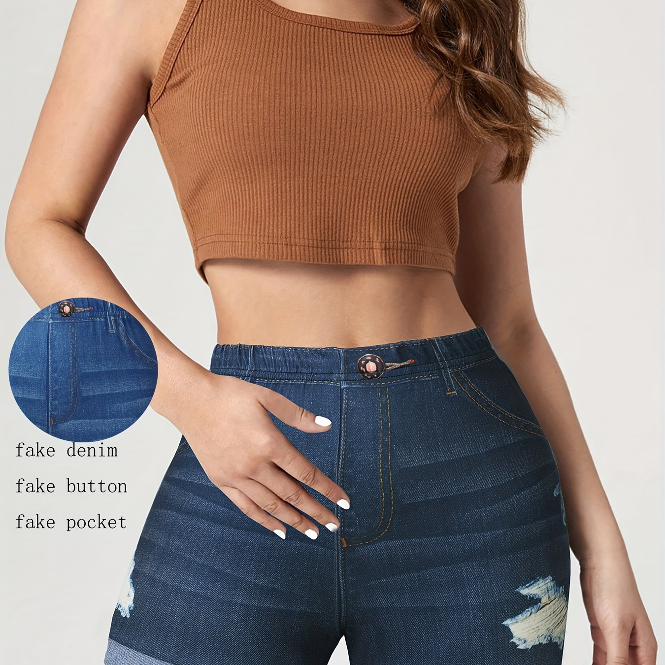 

Shorts en denim extensible skinny faux, shorts taille haute décontractés pour le printemps et l'été, vêtements pour femmes