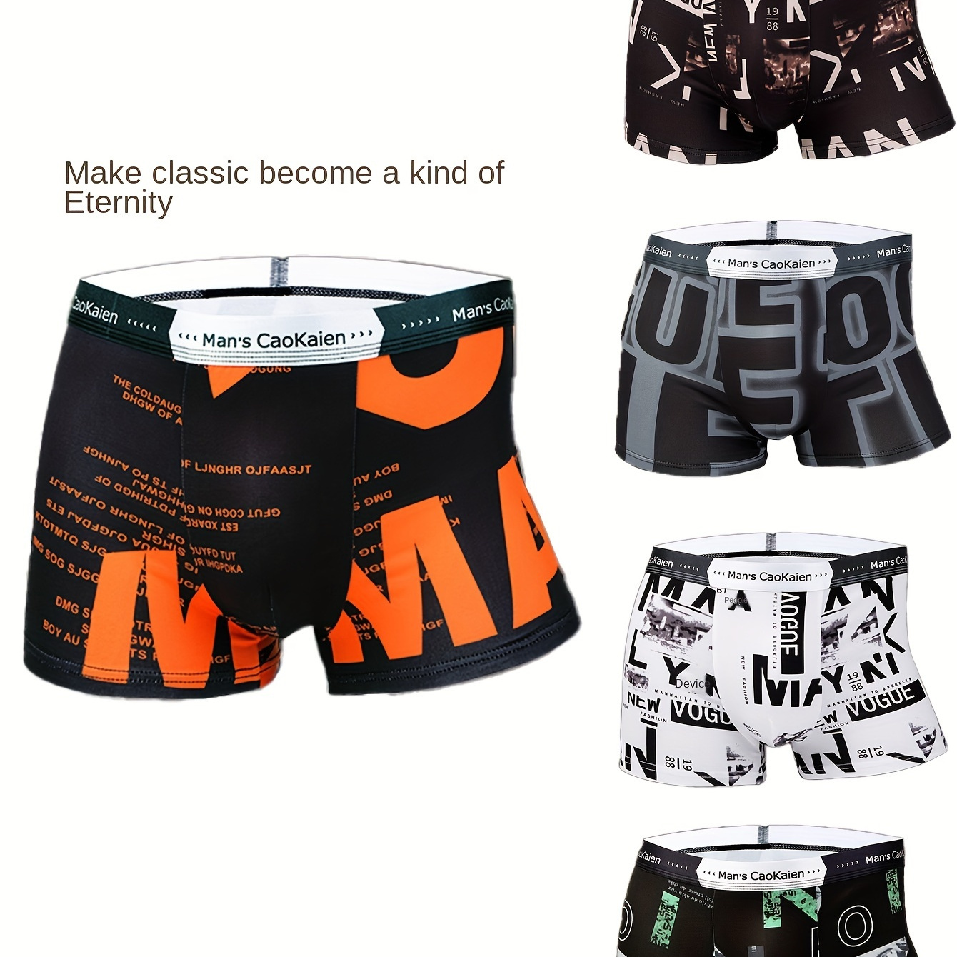 

5pcs Men's Antibacterial Underwear, Casual Boxer Briefs Shorts, Breathable Comfy Stretchy Boxer Trunks, Sports Shorts For Spring Summer