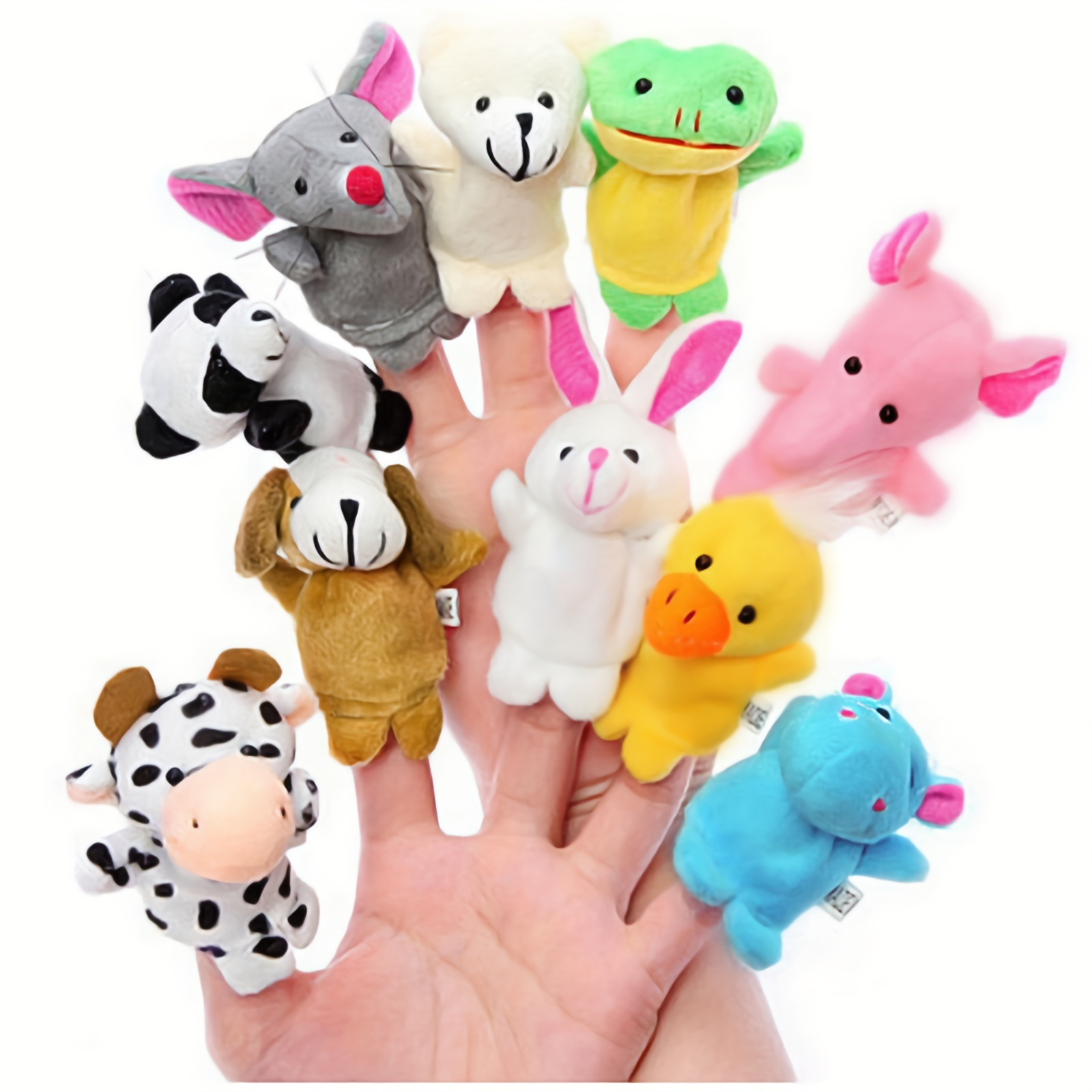 

10pcs Cute Cartoon Animal Finger Puppets - Perfect Plush Toys For Kids Of All Ages! Christmas Halloween Thanksgiving Gifts Easter Gift