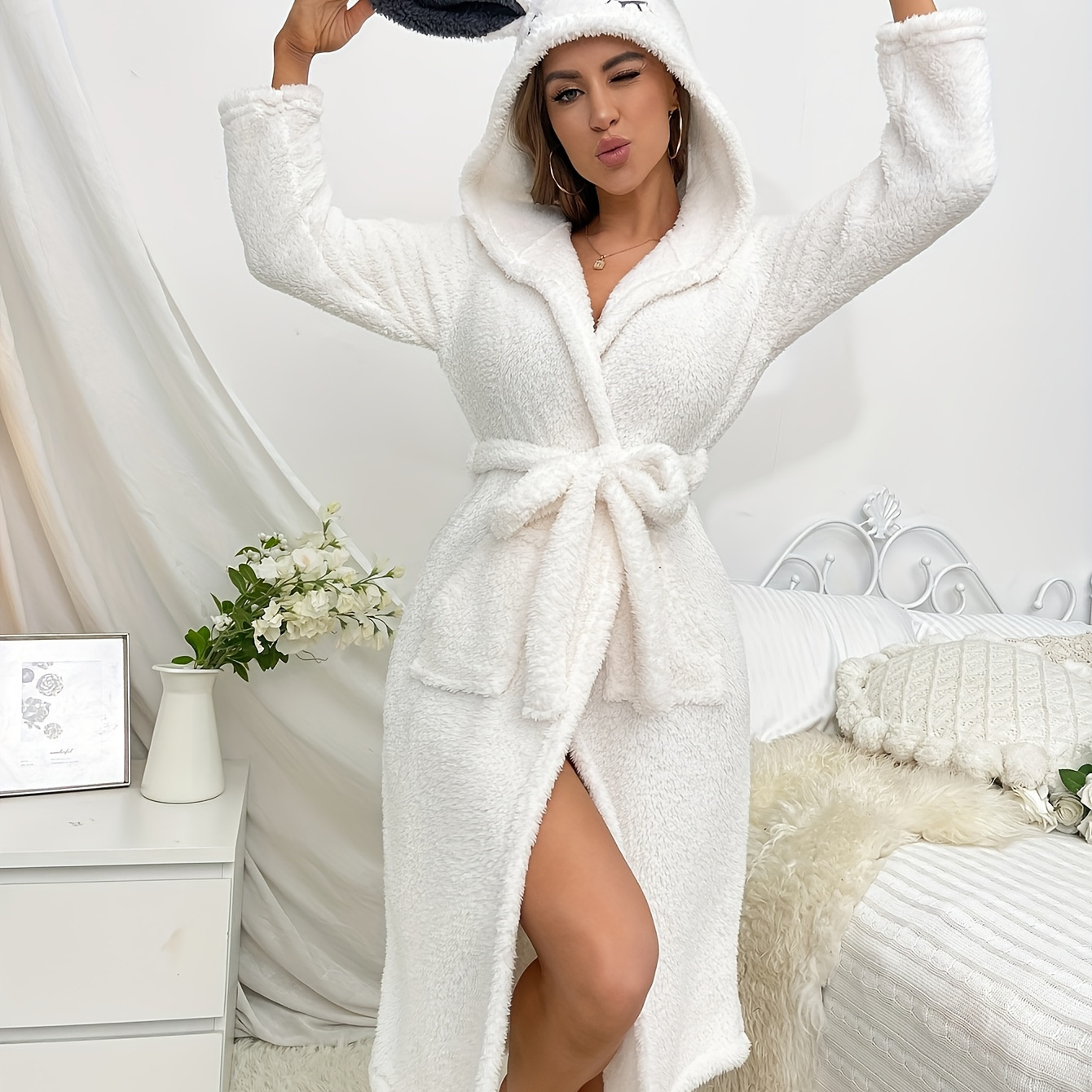 

Fleece Thickened For Fall & , Long Hooded , 's & Dresses