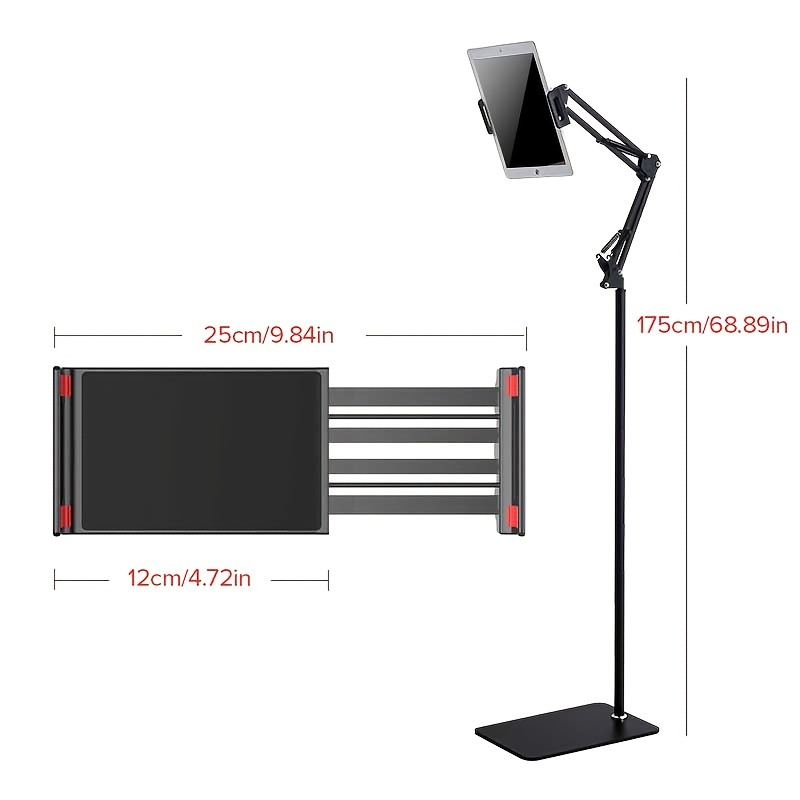 Mobile Phone Tablet Floor Stand Angle Height Adjustable With Flexible