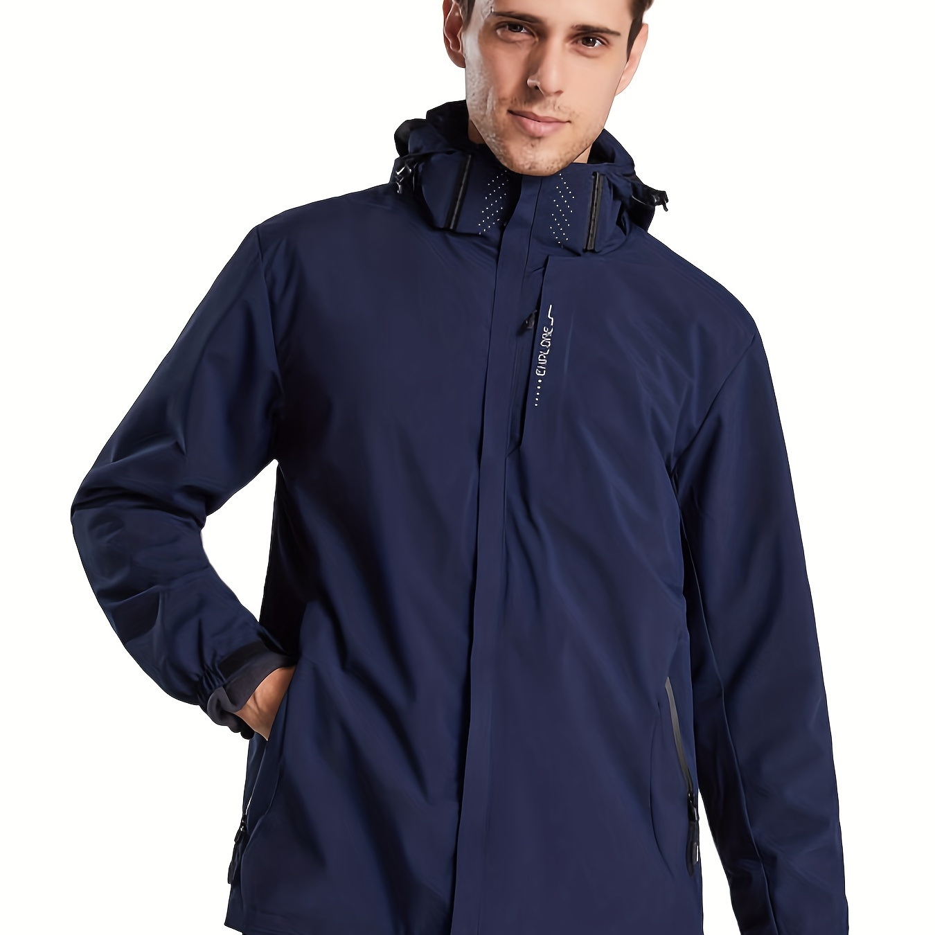 

Men's Lightweight Waterproof Rain Jacket, Shell Hooded Outdoor Raincoat Hiking Windbreake Jacket Sweatshirts