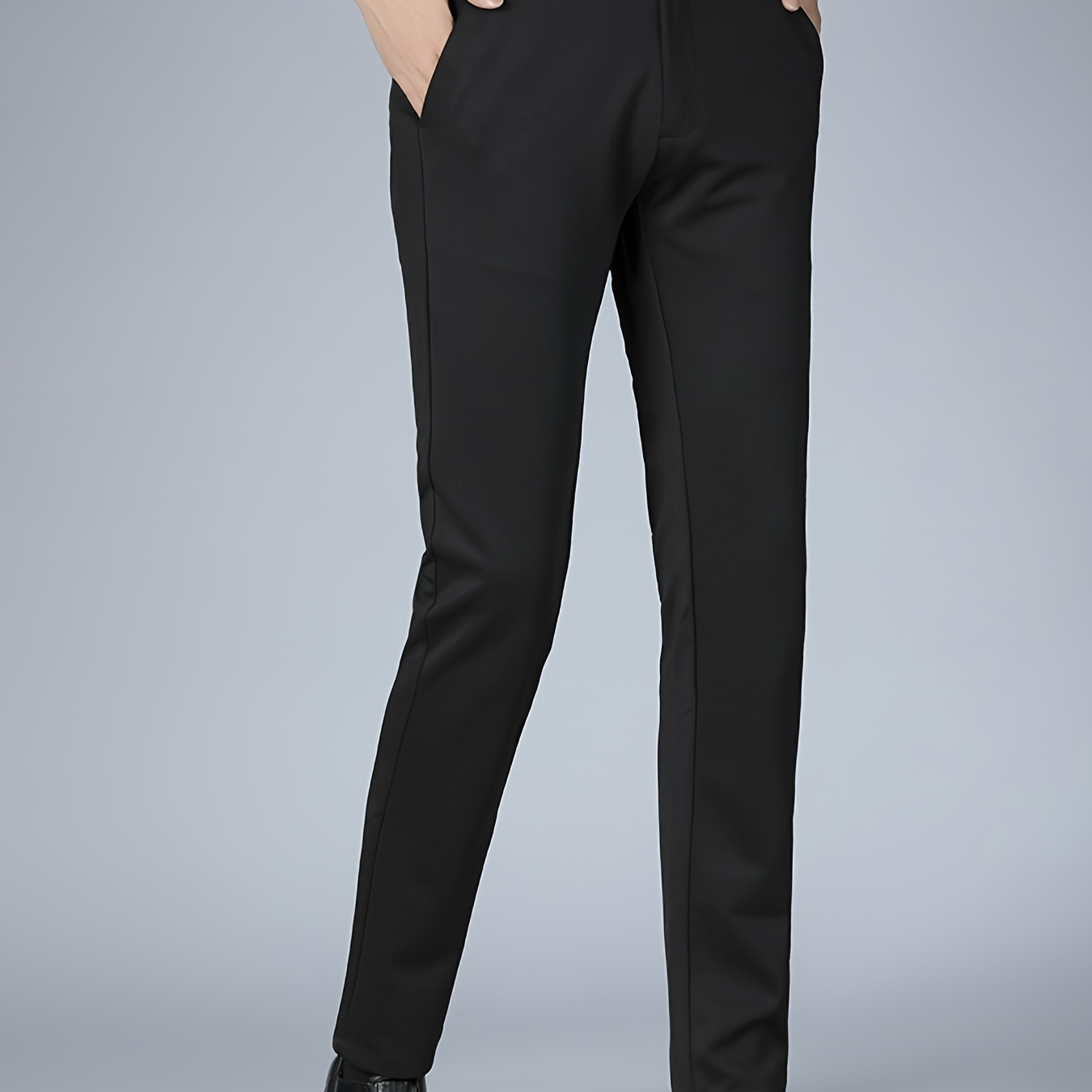 

Classic Design Dress Pants, Men's Formal Solid Color Slightly Stretch Dress Pants For Spring Summer Business