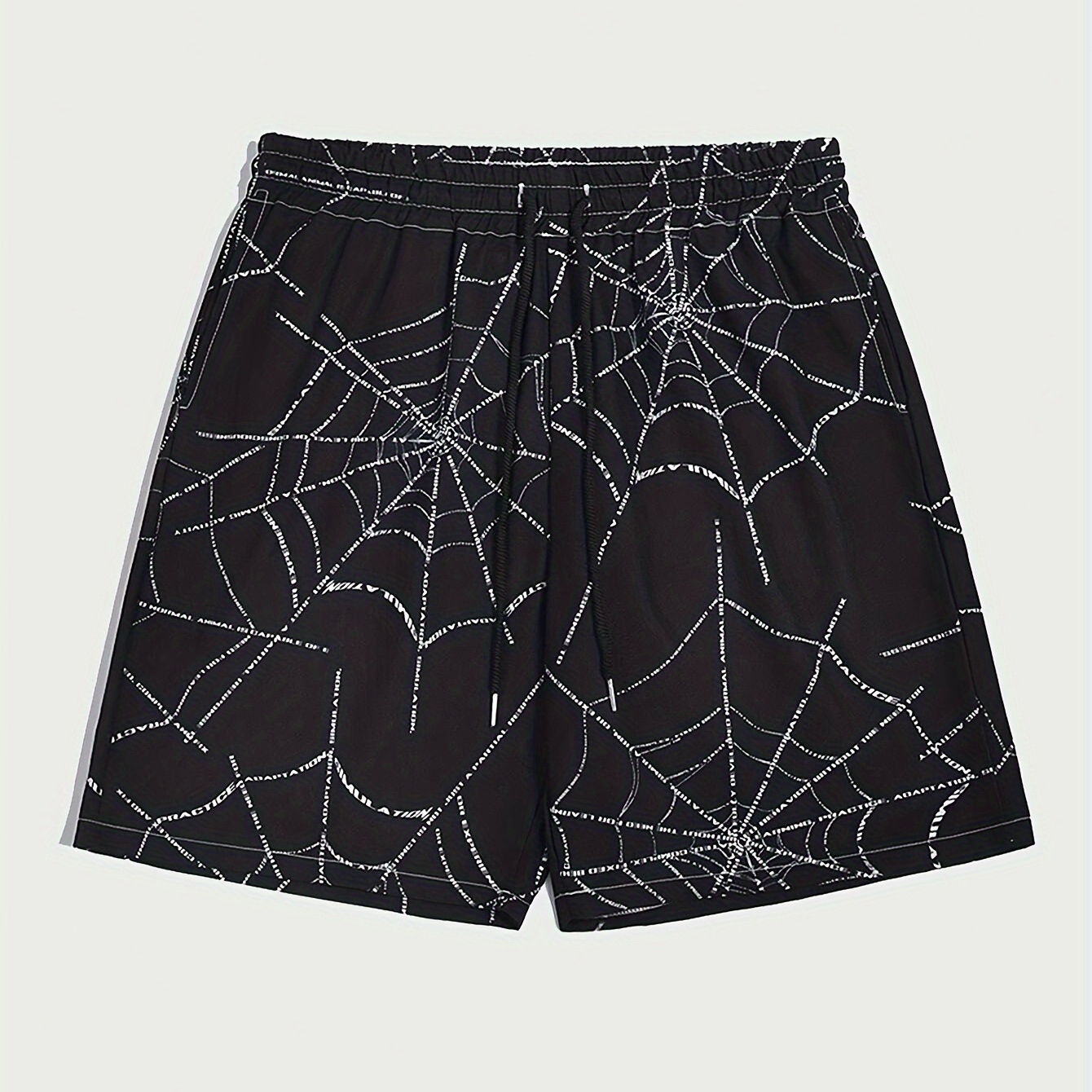 

Spider Web Pattern 3d Printed Men's Loose Beach Shorts Activewear, Drawstring Quick Dry Shorts, Lightweight Shorts For Summer Beach Holiday Surfing