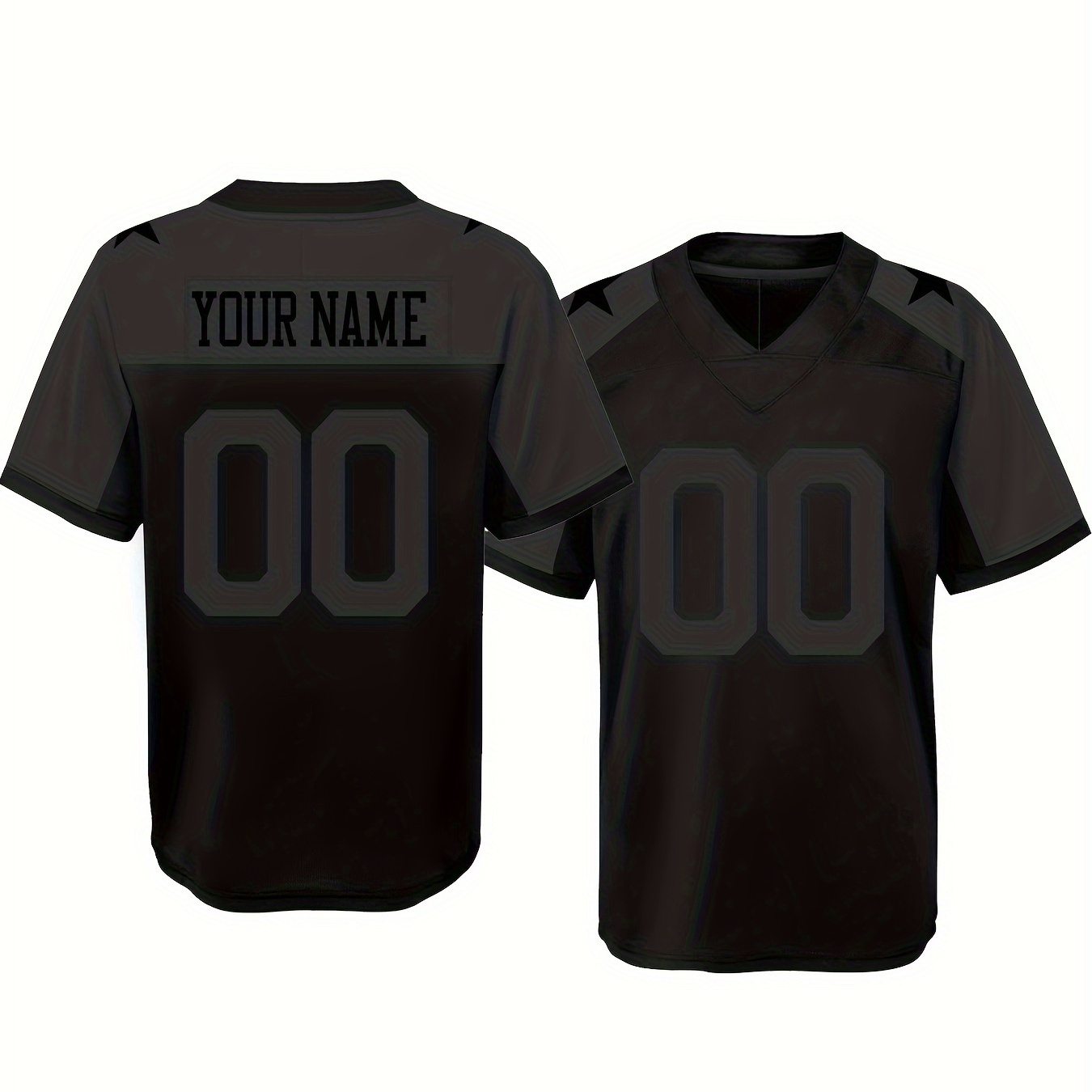 

Customized Name And Number, Men's Short Sleeve V-neck Football Jersey, Comfy Top For Training And Competition