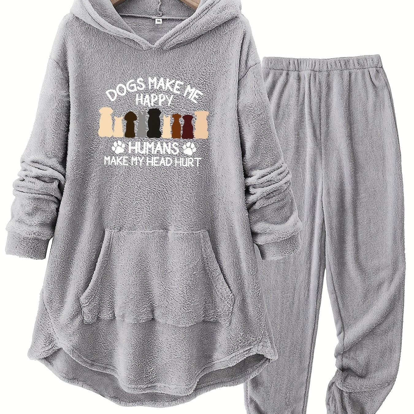 

Hoodie And Pants Set Featuring A - At Home