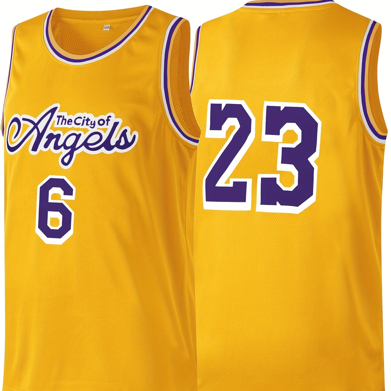 Temu Boy's The City of Angels #6/23 Embroidered Basketball Jersey, Retro Breathable Sports Uniform, Sleeveless Basketball Shirt for Training Competition